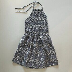 Zara NWT summer Halter Backless Mini Dress with flowers embroidery size …